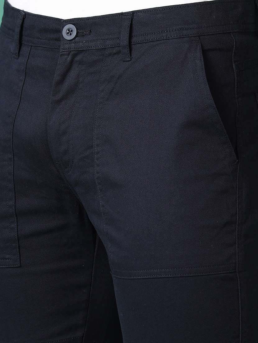men solid regular fit chinos casual trouser - 21498625 -  Standard Image - 5