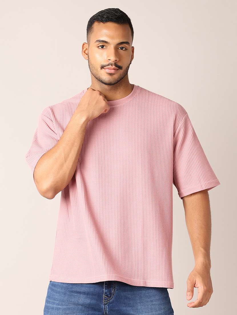 men round neck solid t-shirt