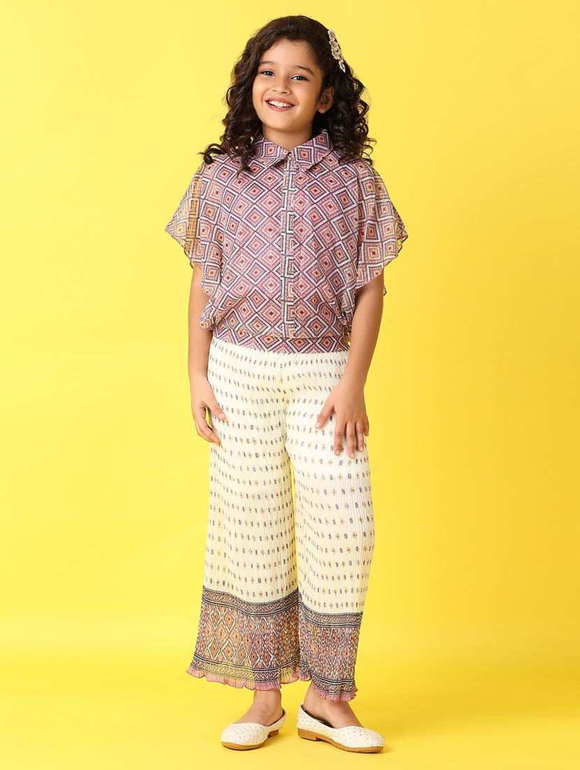 girls printed shorts sleeves twin set - 21498680 - Zoom Image - 0
