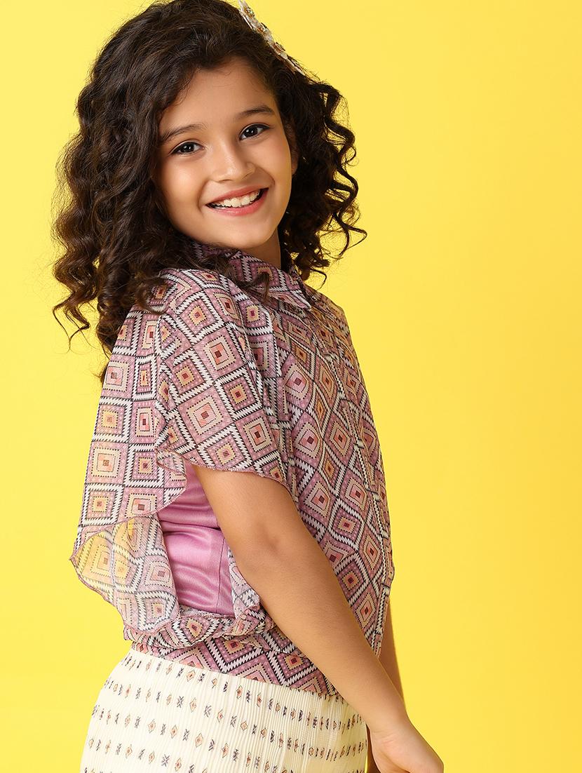 girls printed shorts sleeves twin set - 21498680 - Standard Image - 3