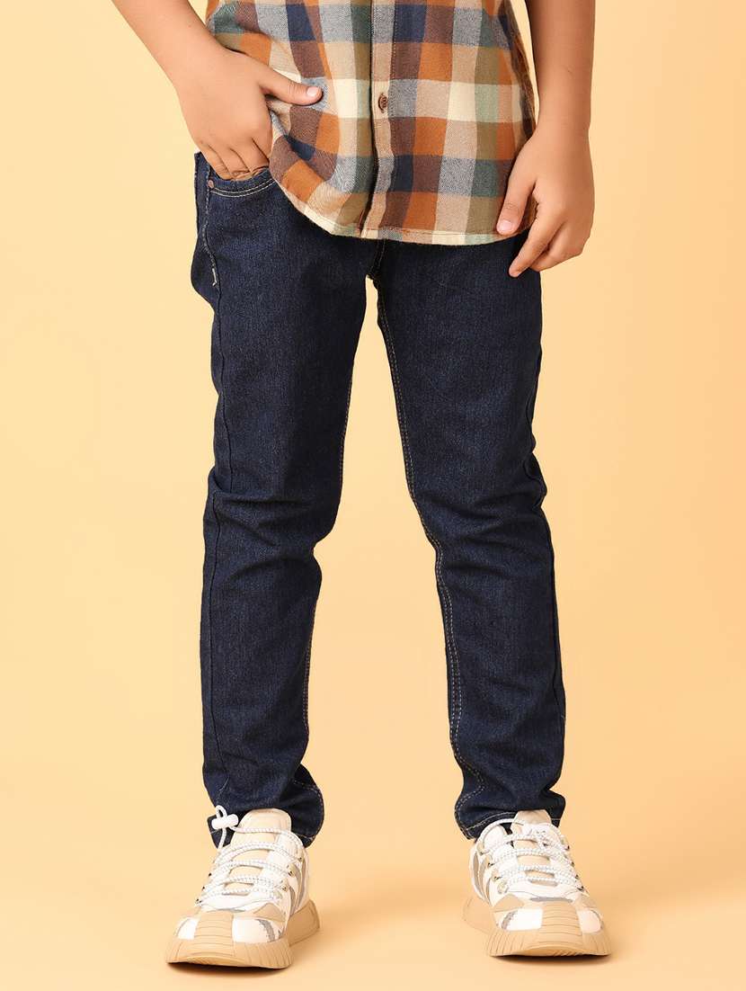 boys dark blue plain jean