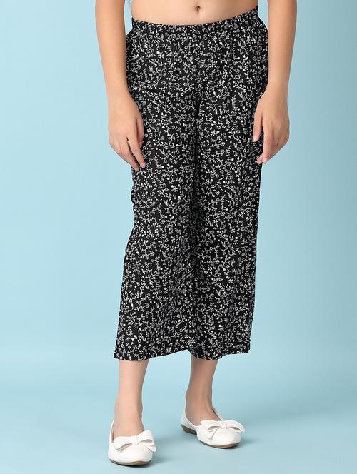 girls black printed palazzo - 21498766 -  Standard Image - 0
