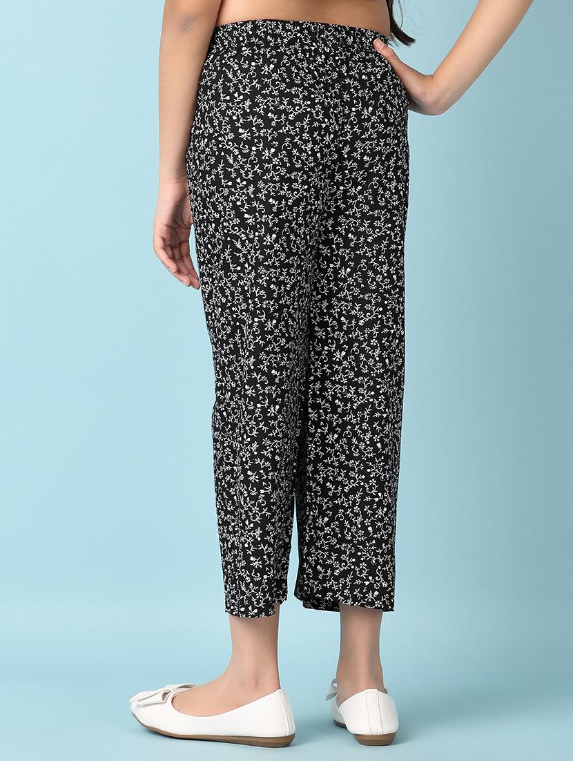 girls black printed palazzo - 21498766 - Standard Image - 3