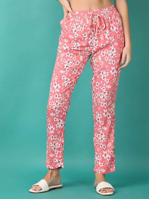 women pink floral printed pajama - 21498777 -  Standard Image - 0