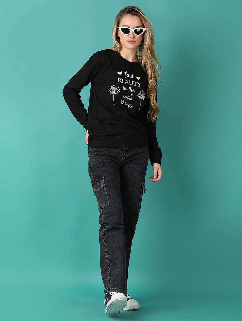 women front print long sleeve sweatshirt - 21498778 -  Standard Image - 3