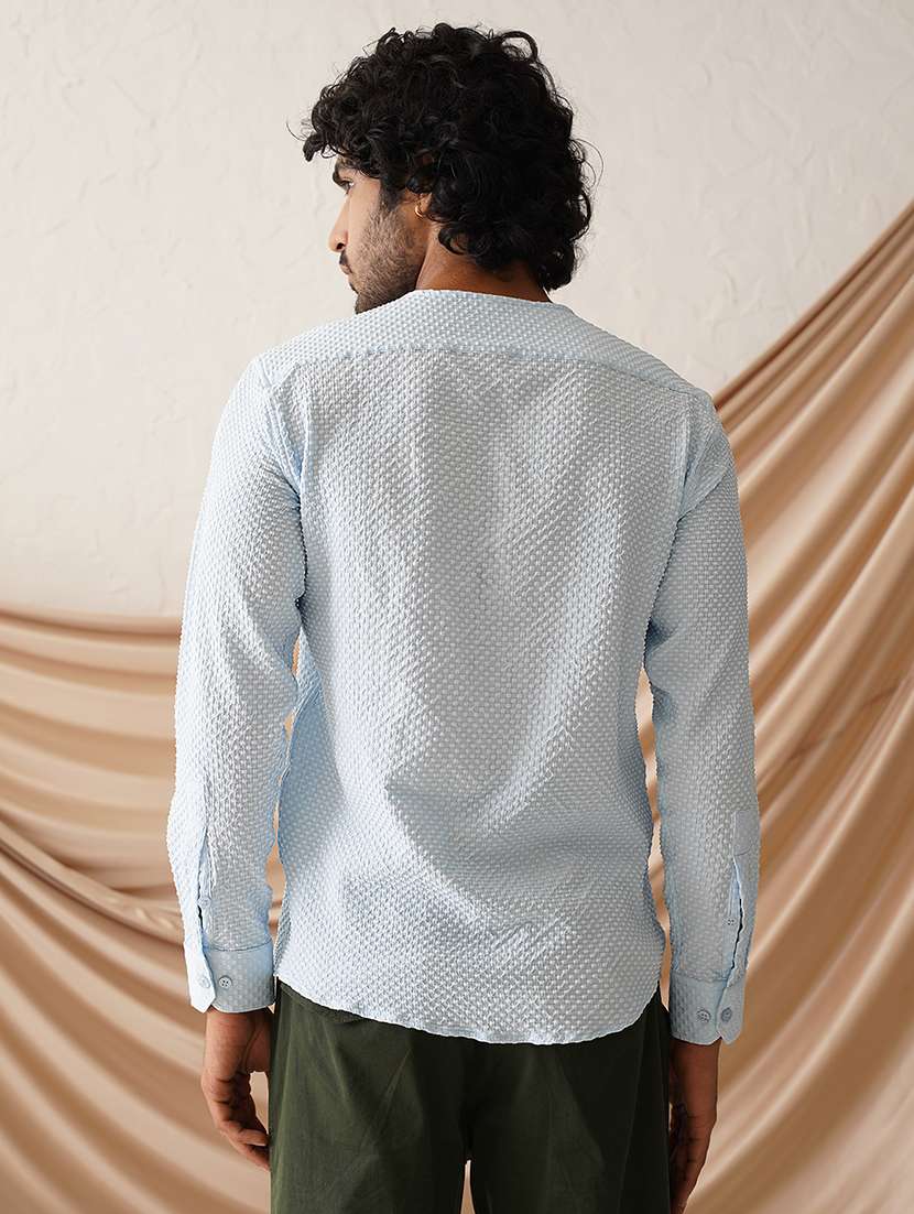 men self design long sleeve casual shirt - 21498863 -  Standard Image - 3