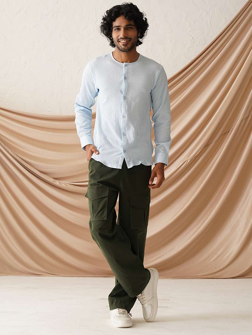 men self design long sleeve casual shirt - 21498863 -  Standard Image - 5