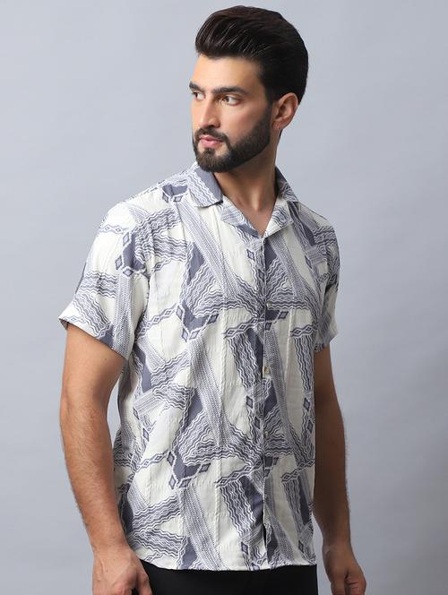 men printed short sleeve casual shirt - 21498865 -  Standard Image - 0
