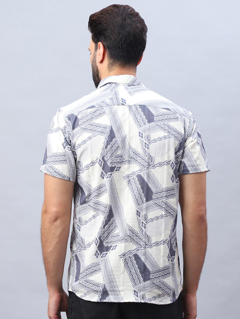 men printed short sleeve casual shirt - 21498865 - Standard Image - 3