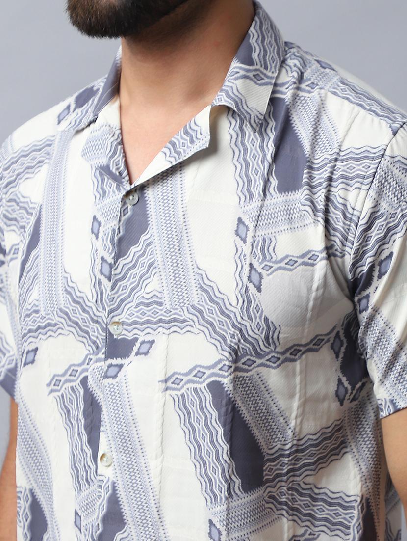men printed short sleeve casual shirt - 21498865 - Standard Image - 5
