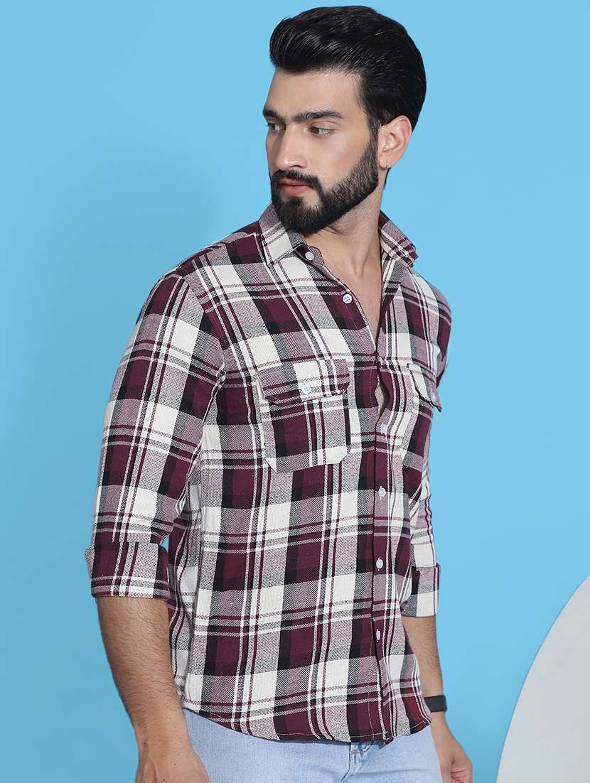 men checkered long sleeve regular fit casual shirt - 21498869 -  Standard Image - 3