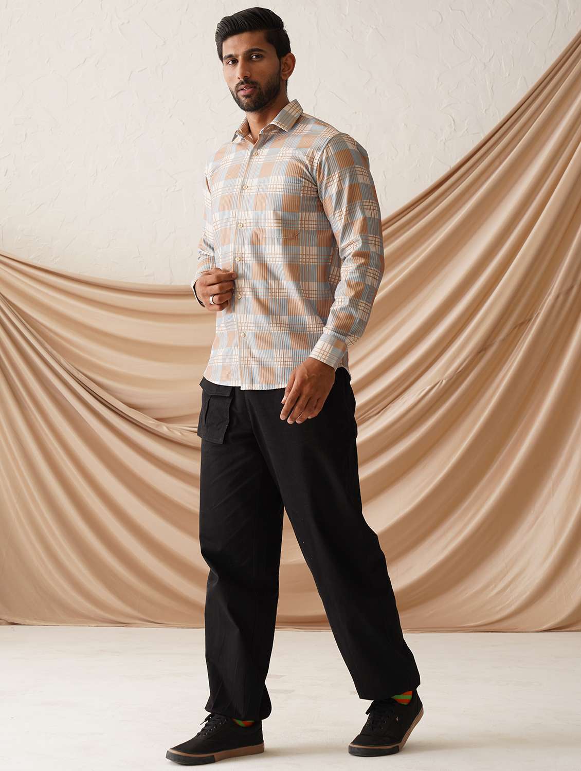 men checkered long sleeve regular fit casual shirt - 21498874 -  Standard Image - 5