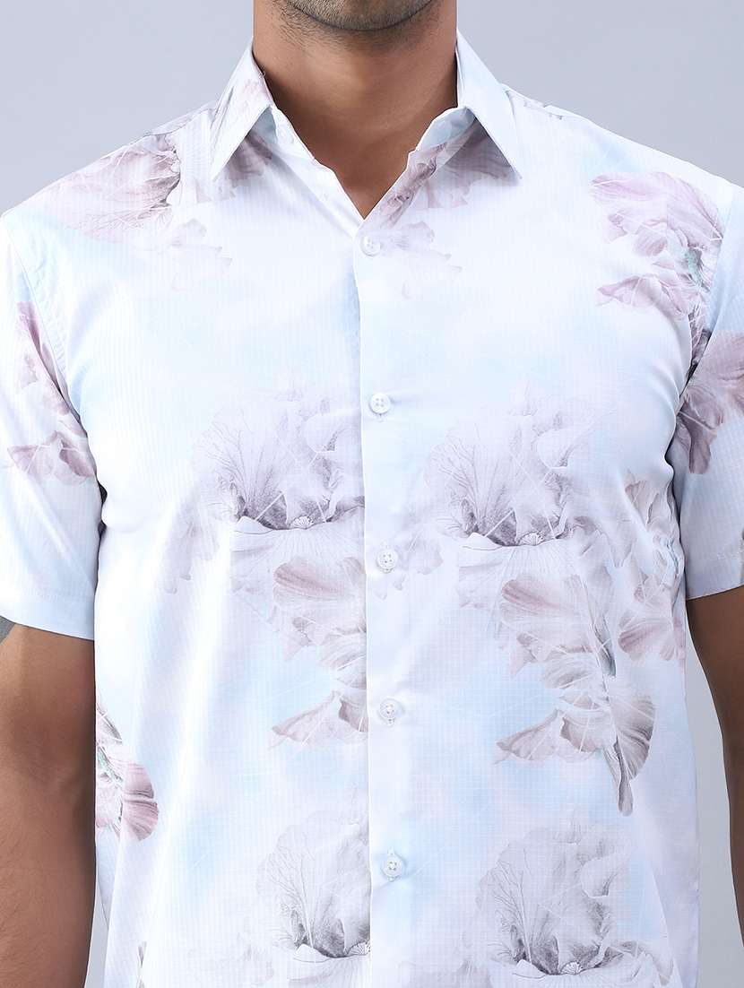men printed short sleeve regular fit casual shirt - 21498879 -  Standard Image - 5