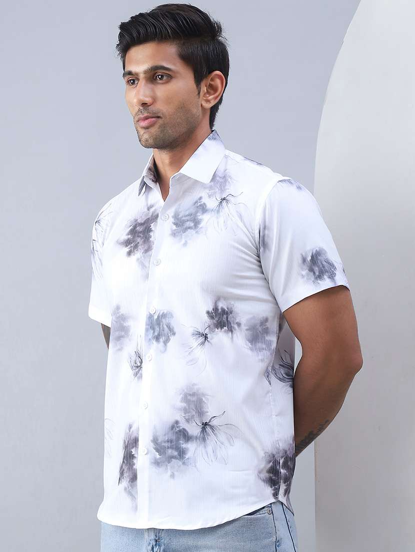 men printed short sleeve regular fit casual shirt - 21498881 -  Standard Image - 3