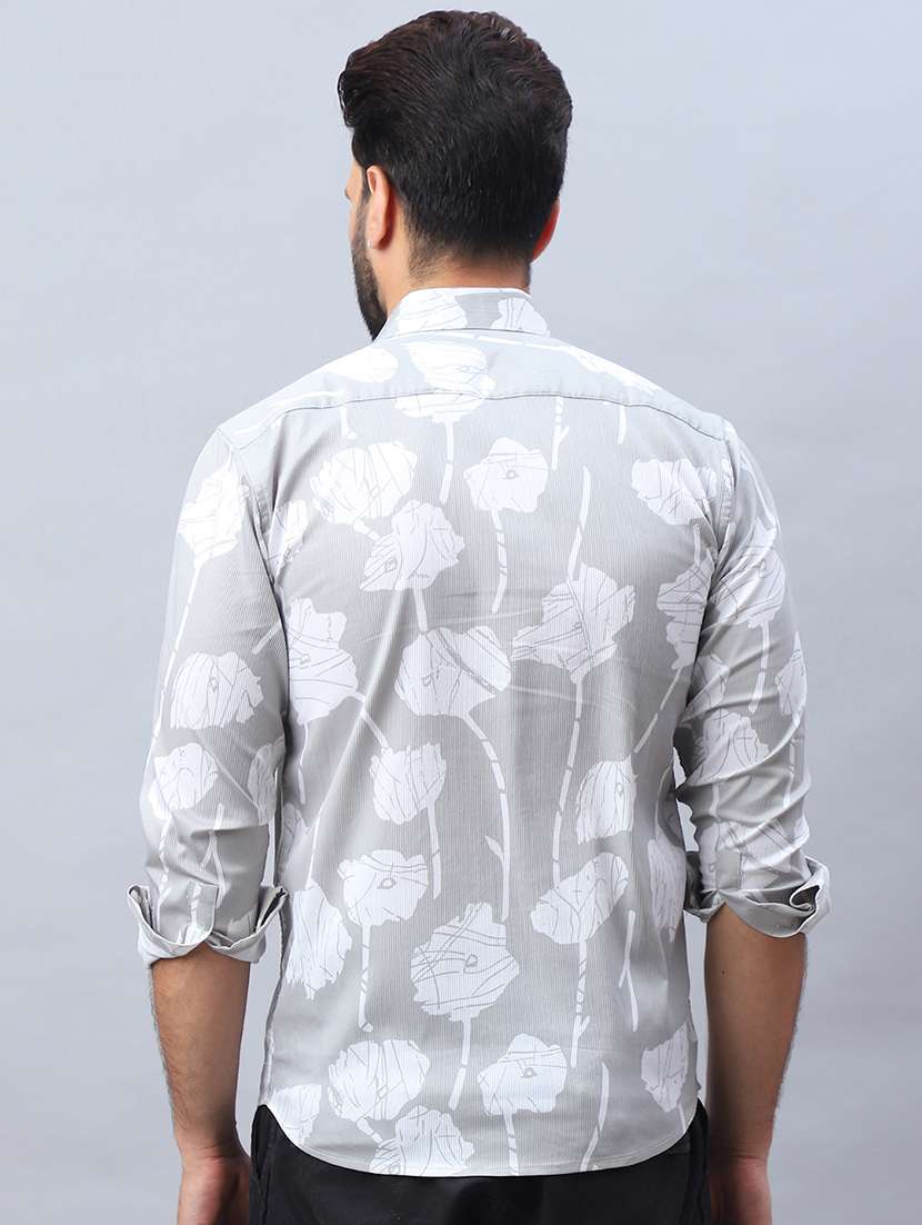 men printed long sleeve regular fit casual shirt - 21498885 -  Standard Image - 3