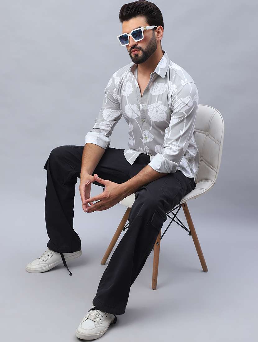 men printed long sleeve regular fit casual shirt - 21498885 -  Standard Image - 5