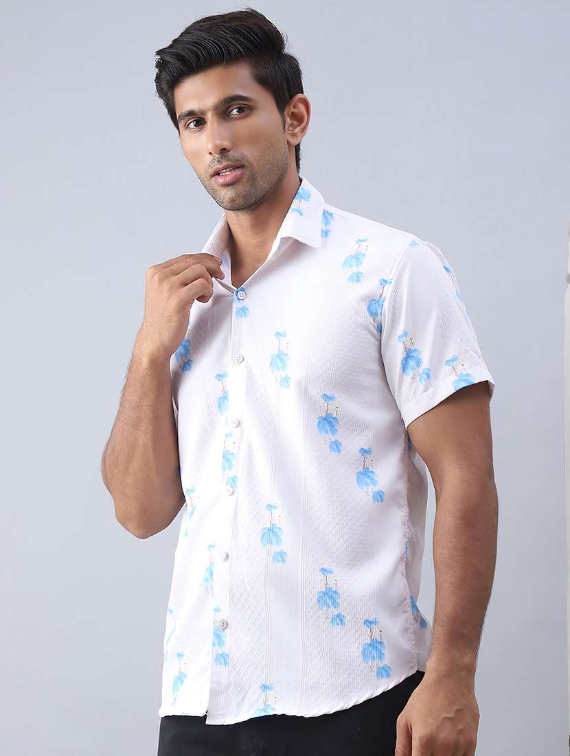 men printed short sleeve regular fit casual shirt - 21498887 -  Standard Image - 3