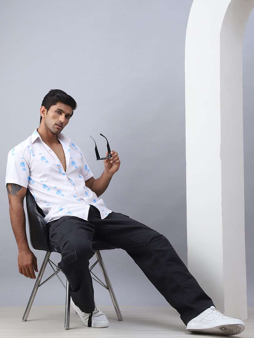 men printed short sleeve regular fit casual shirt - 21498887 -  Standard Image - 5