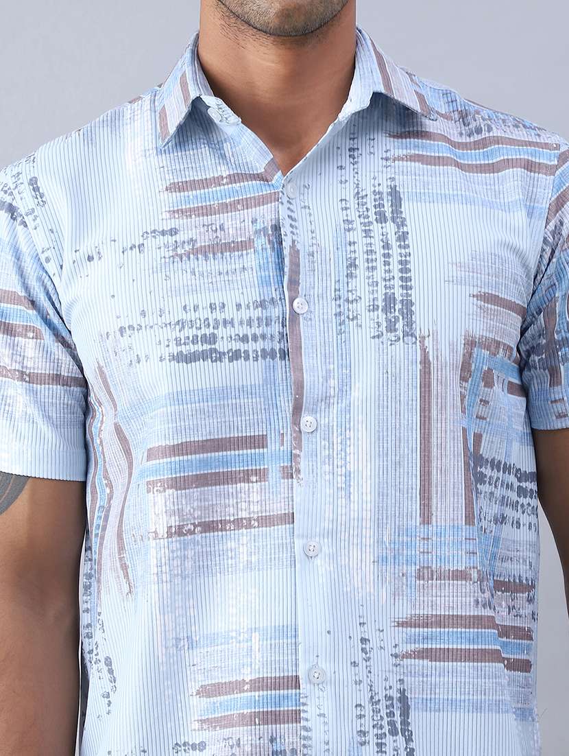 men printed short sleeve regular fit casual shirt - 21498894 -  Standard Image - 5