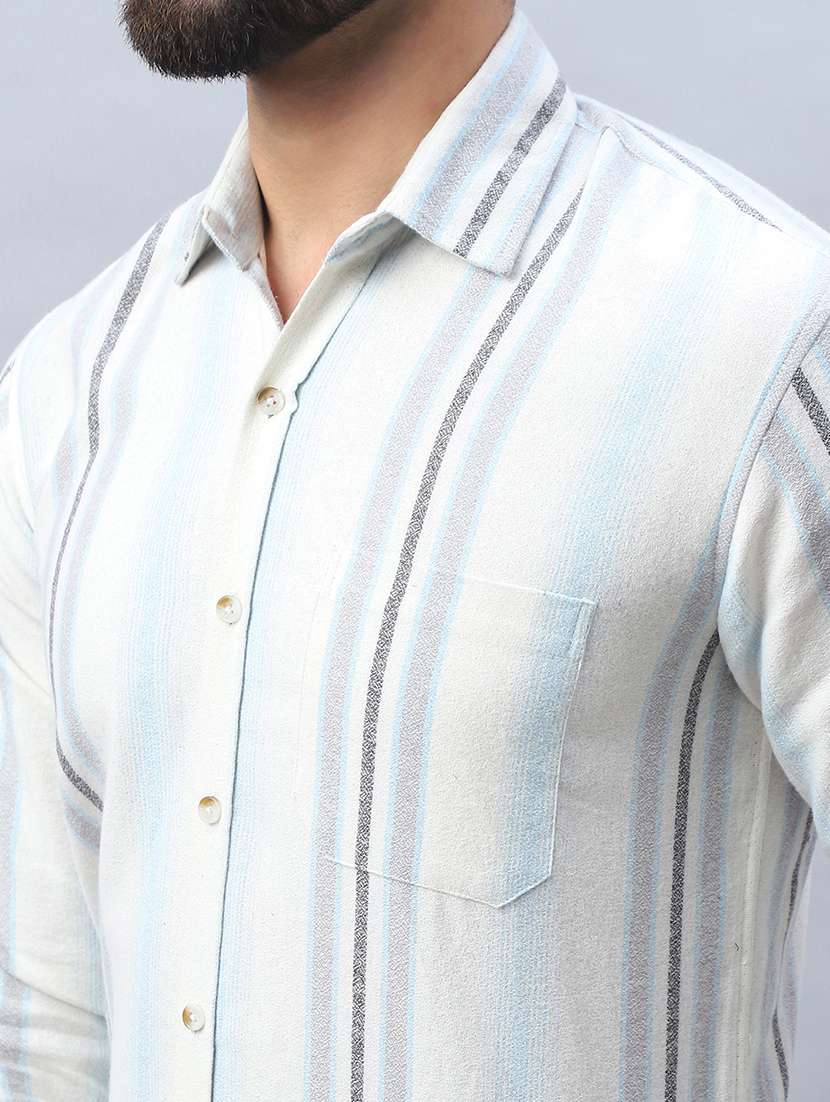 men striped long sleeve regular fit casual shirt - 21498898 -  Standard Image - 5