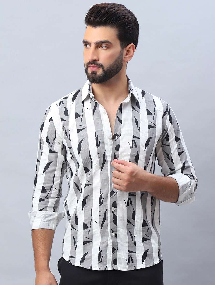 men printed long sleeve regular fit casual shirt - 21498904 -  Standard Image - 3