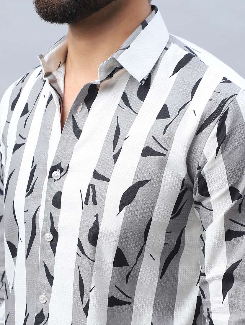 men printed long sleeve regular fit casual shirt - 21498904 -  Standard Image - 5