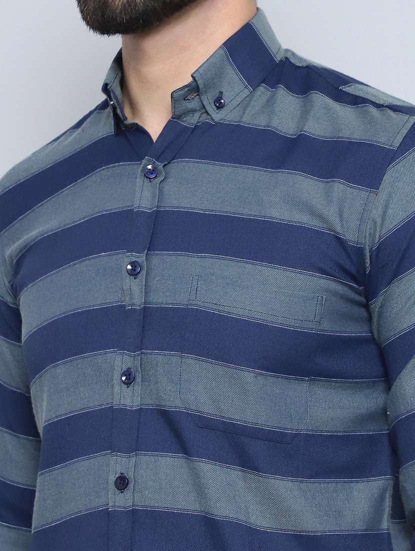 men striped long sleeve regular fit casual shirt - 21498918 -  Standard Image - 5