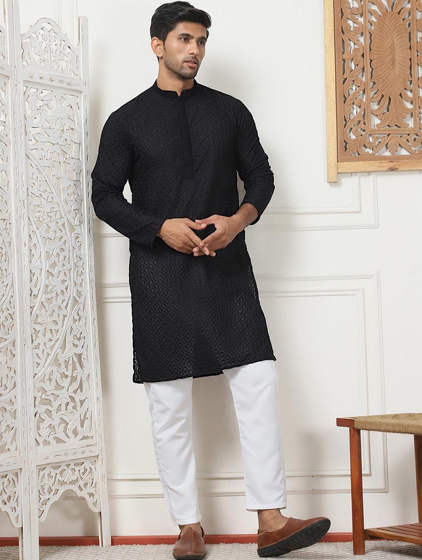 men embroidered kurta pyjama ethnic wear set - 21498951 - Zoom Image - 0