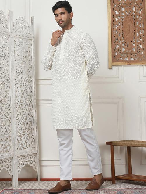 men embroidered kurta pyjama ethnic wear set - 21498952 - Standard Image - 0