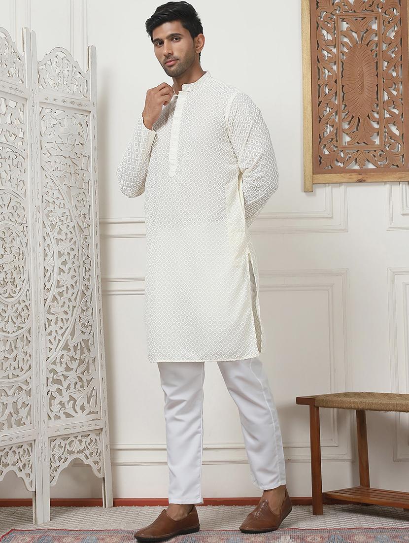 men embroidered kurta pyjama ethnic wear set - 21498952 - Zoom Image - 0