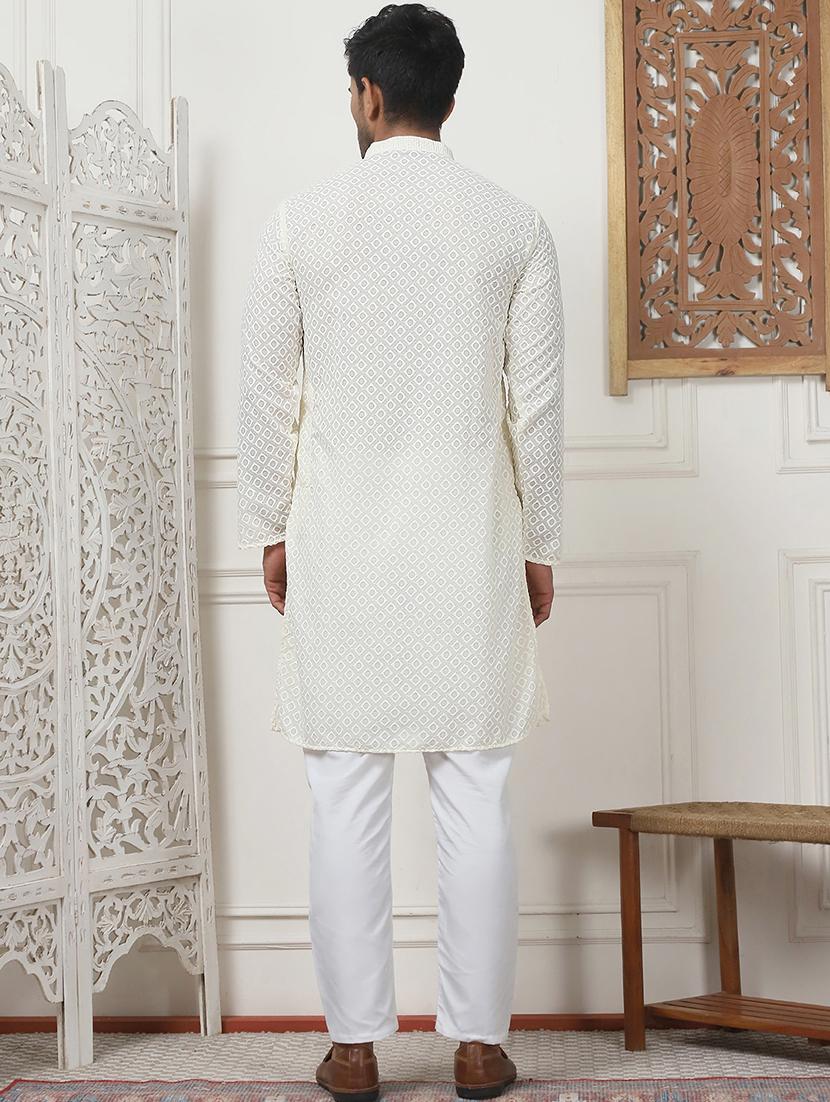 men embroidered kurta pyjama ethnic wear set - 21498952 - Standard Image - 3
