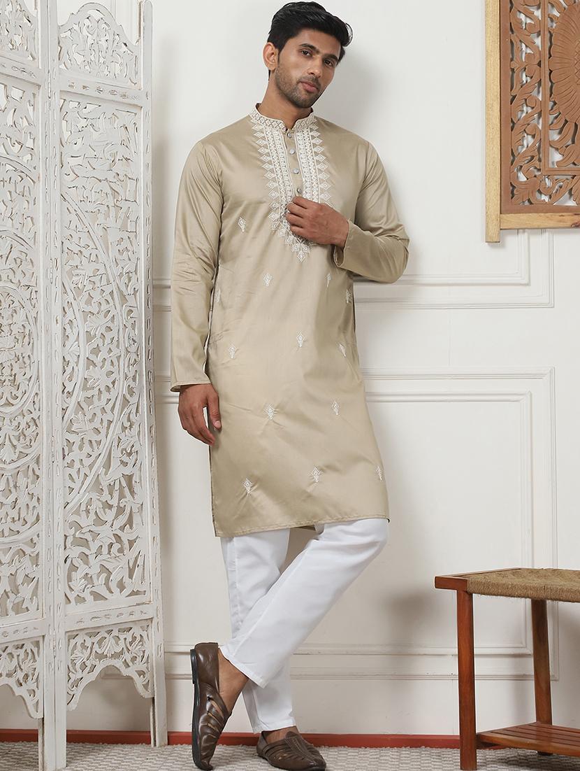 men embroidered kurta pyjama ethnic wear set - 21498957 -  Zoom Image - 0