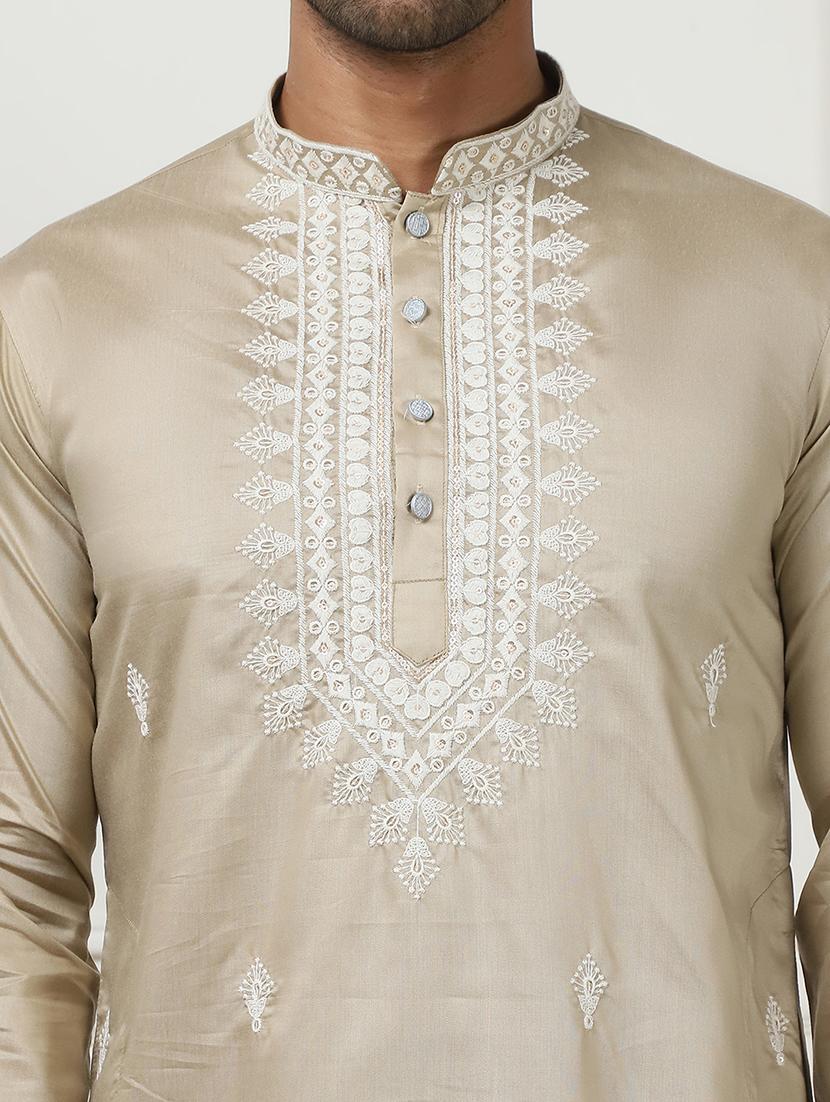 men embroidered kurta pyjama ethnic wear set - 21498957 - Standard Image - 5