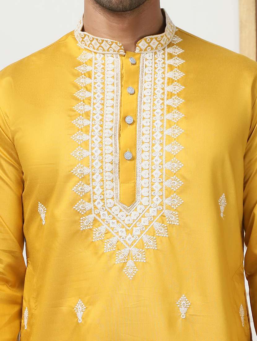men embroidered kurta pyjama ethnic wear set - 21498958 -  Standard Image - 5