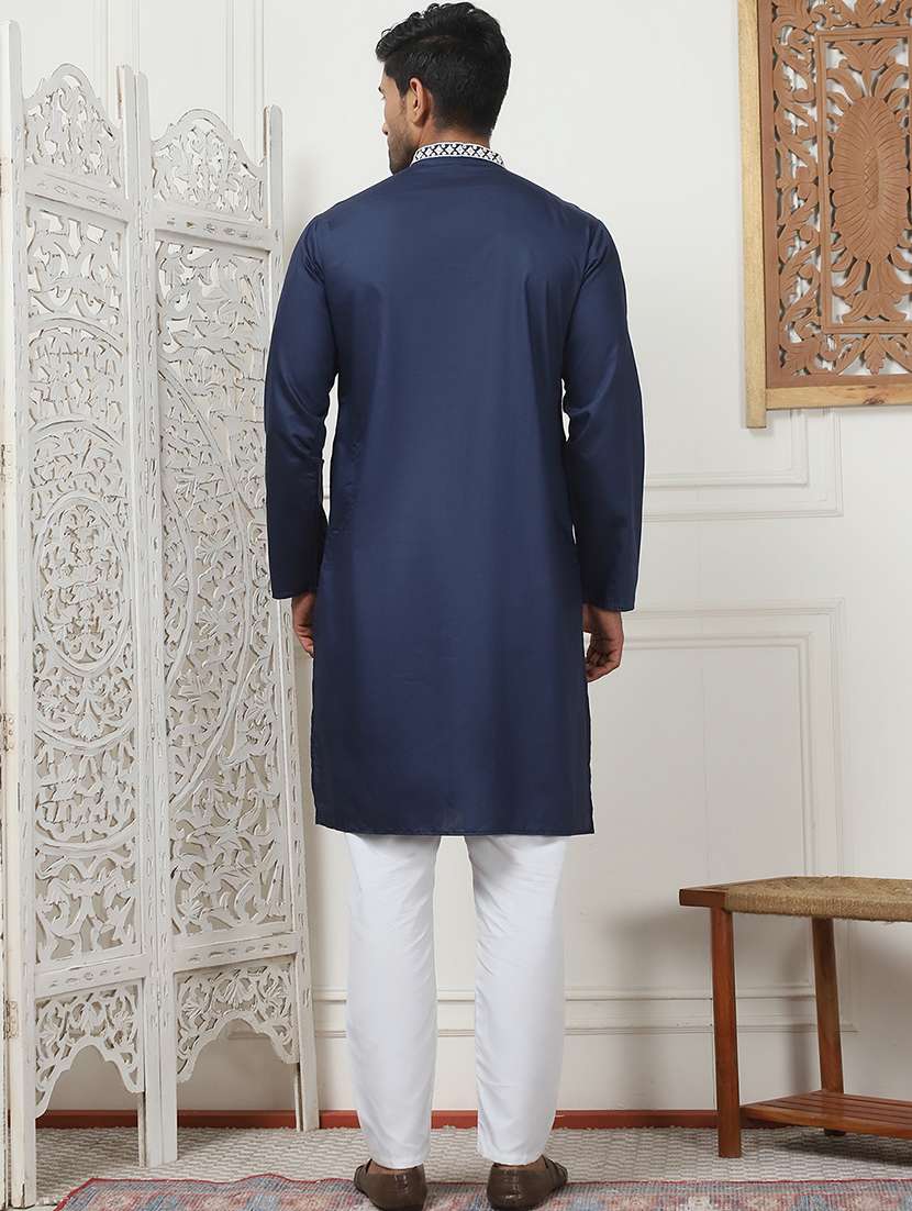 men embroidered kurta pyjama ethnic wear set - 21498959 -  Standard Image - 3