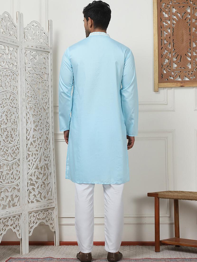 men embroidered kurta pyjama ethnic wear set - 21498960 - Standard Image - 3