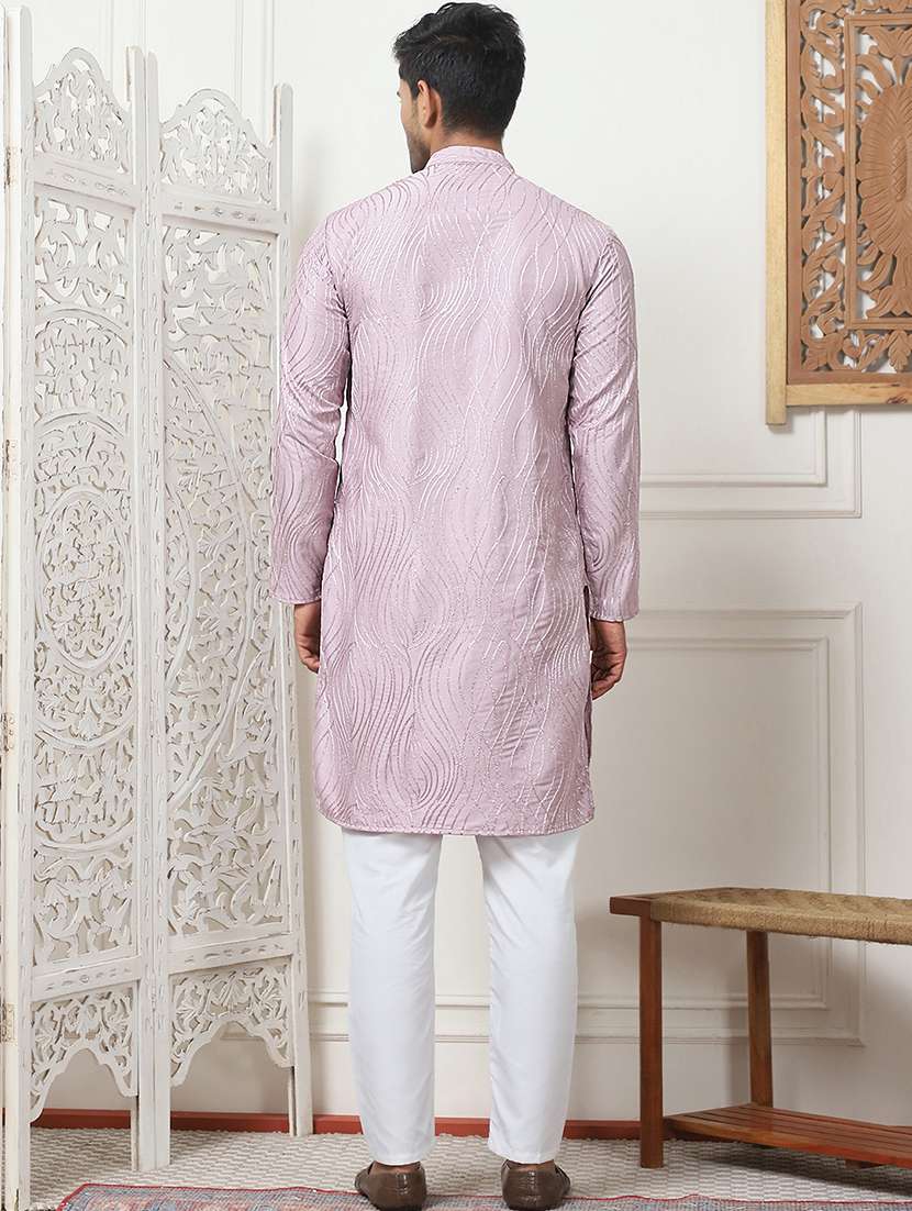 men embroidered kurta pyjama ethnic wear set - 21498961 -  Standard Image - 3