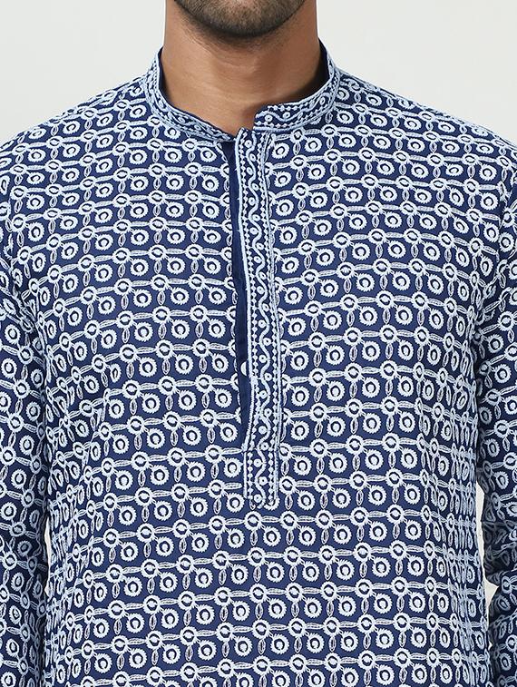men embroidered kurta pyjama ethnic wear set - 21498977 - Standard Image - 5