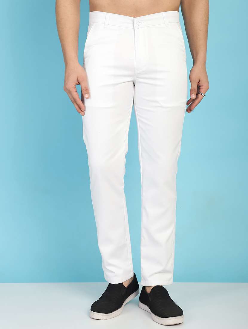 men white cotton chinos casual trouser