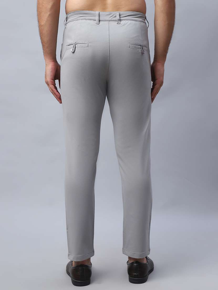 men grey cotton chinos casual trouser - 21499066 -  Standard Image - 3