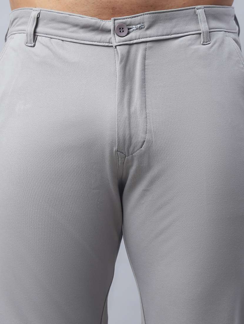 men grey cotton chinos casual trouser - 21499066 -  Standard Image - 5