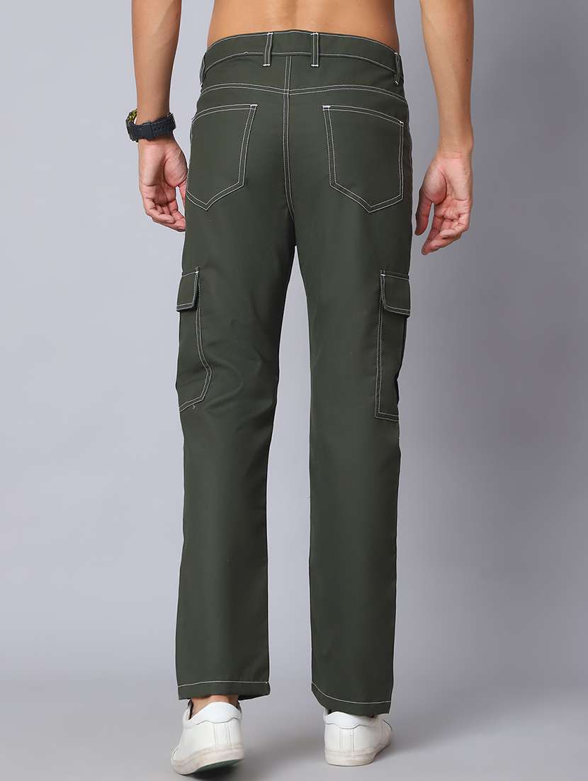 men olive cotton blend cargo pants - 21499075 -  Standard Image - 3