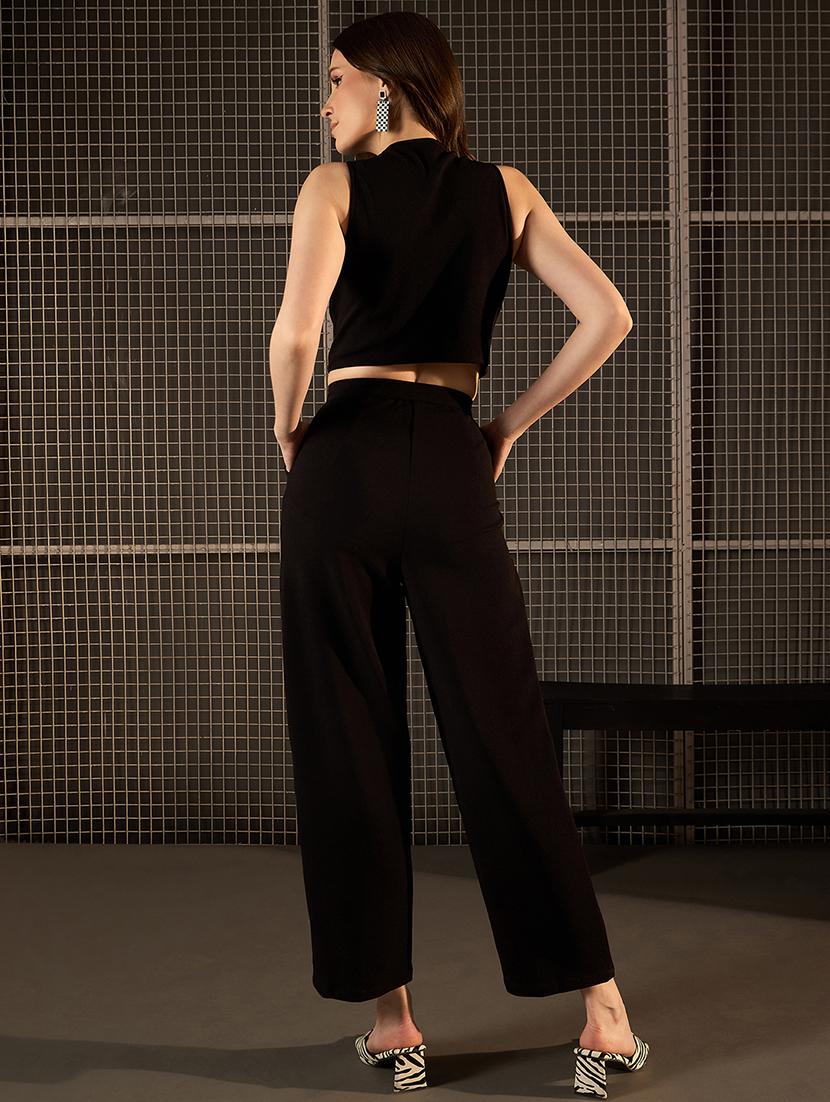 women black polyester full leg jumpsuit - 21499270 - Standard Image - 3