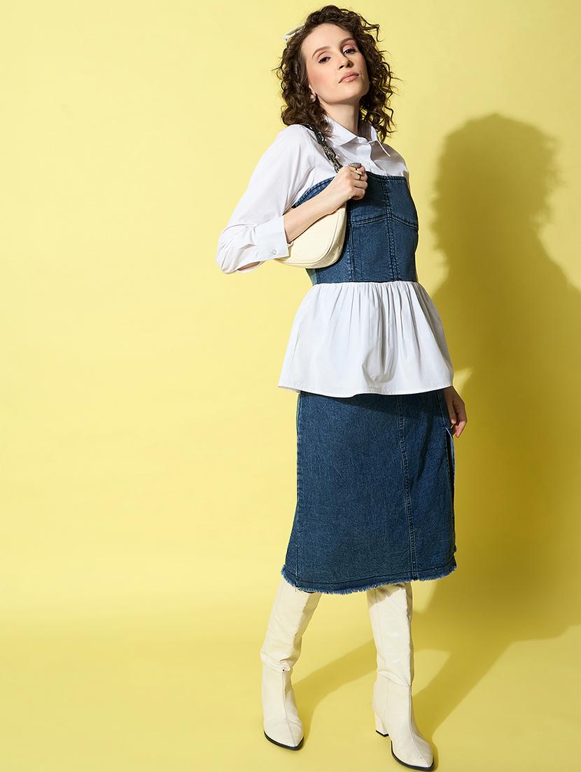 women white denim regular shirt - 21499348 - Standard Image - 3