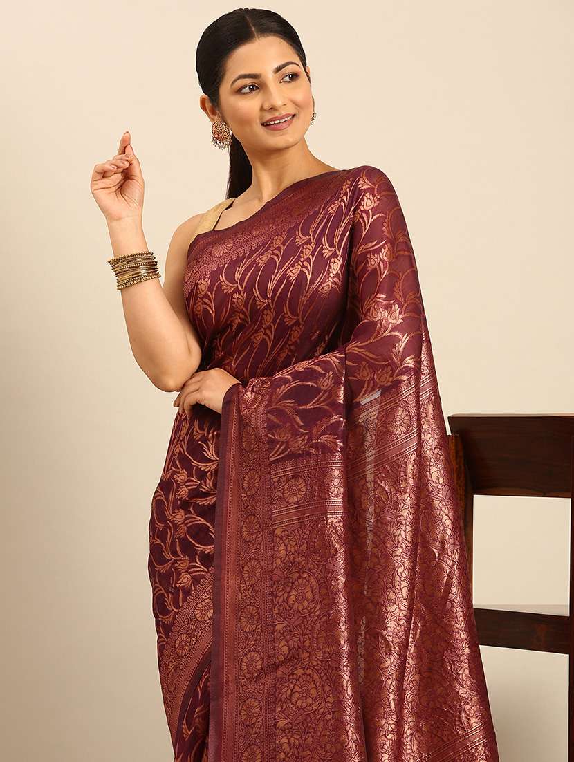 women self design banarasi saree with blouse - 21499988 - Standard Image - 3
