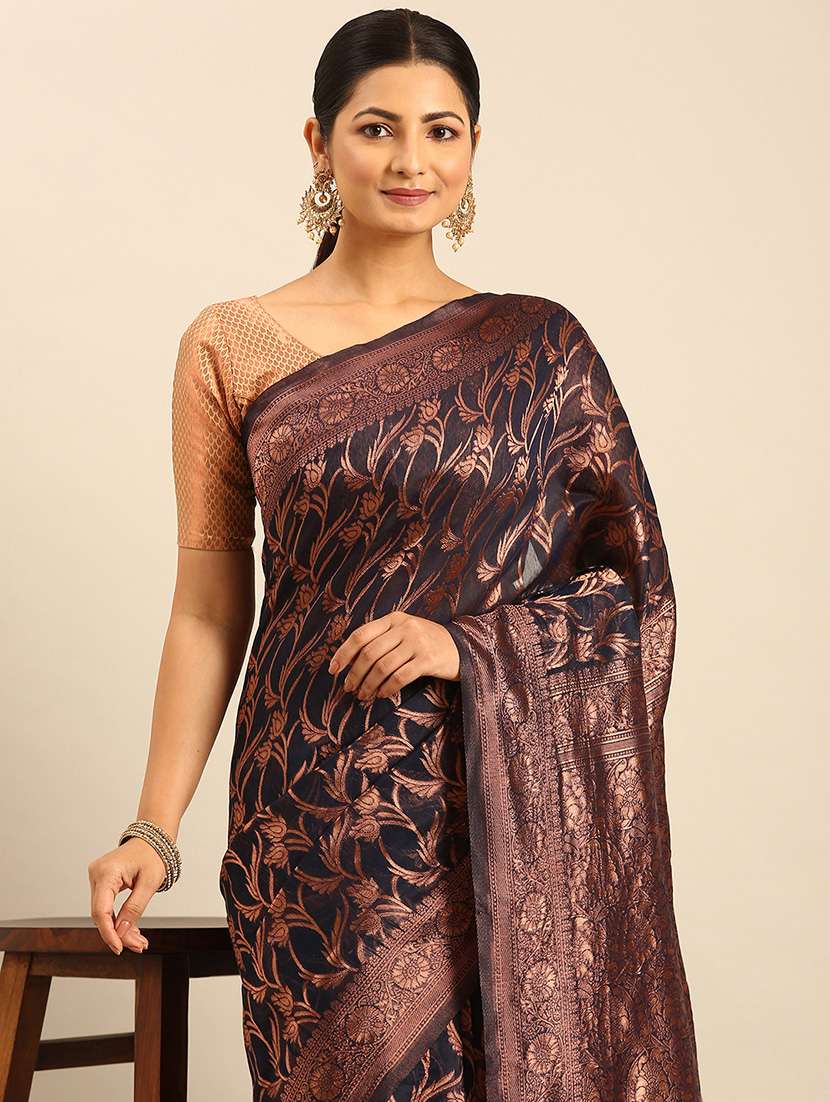 women self design banarasi saree with blouse - 21499991 - Standard Image - 3