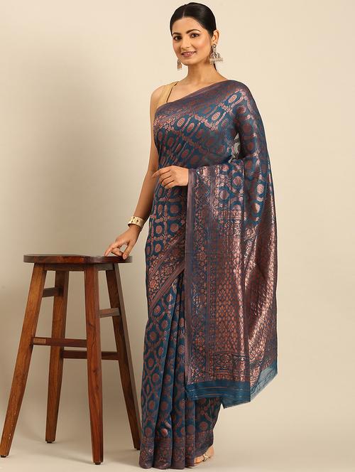 women self design banarasi saree with blouse - 21499994 -  Standard Image - 0