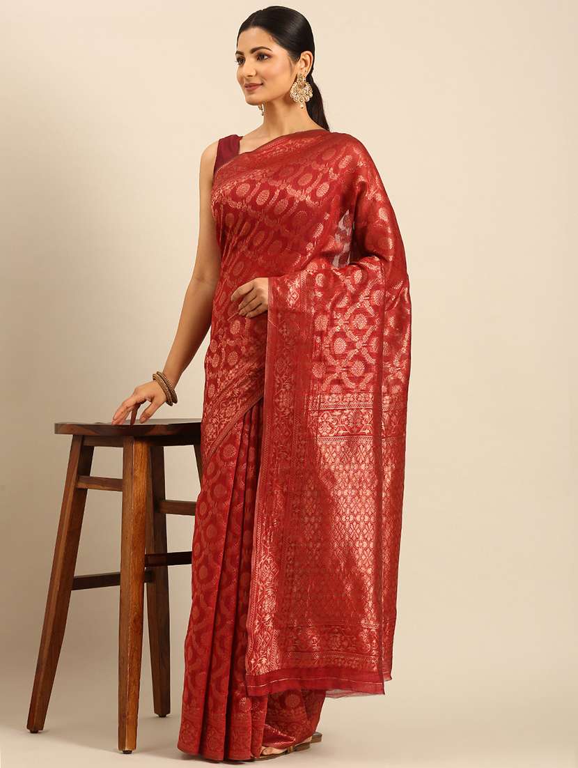 women self design banarasi saree with blouse - 21499995 -  Zoom Image - 0