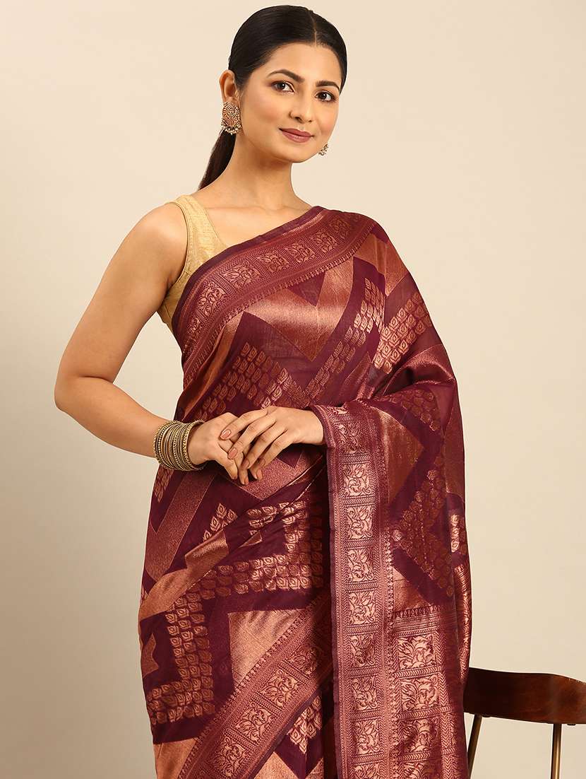 women self design banarasi saree with blouse - 21499997 -  Standard Image - 3