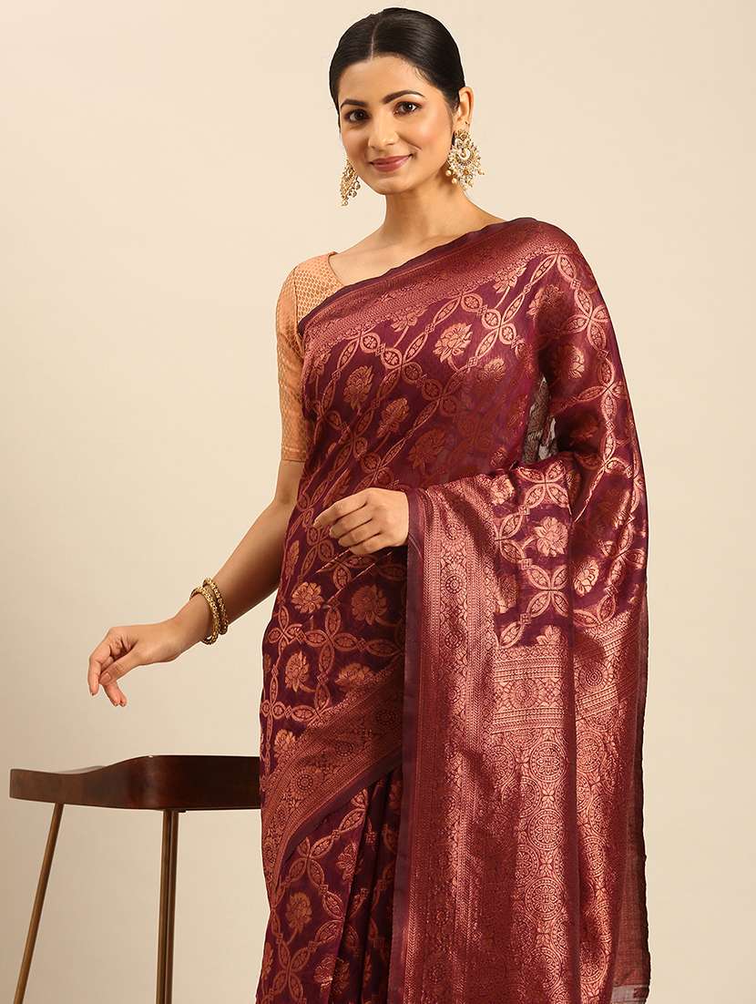 women self design banarasi saree with blouse - 21500007 - Standard Image - 3